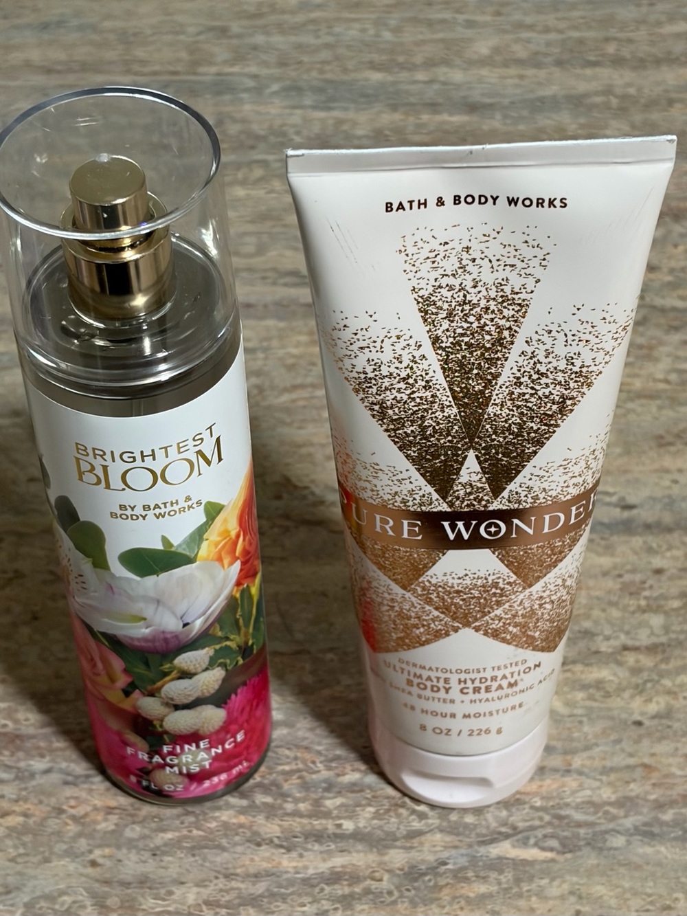 Bath & Body Works Brightest Bloom Fragrance Mist & Pure Wonder Body Cream Duo